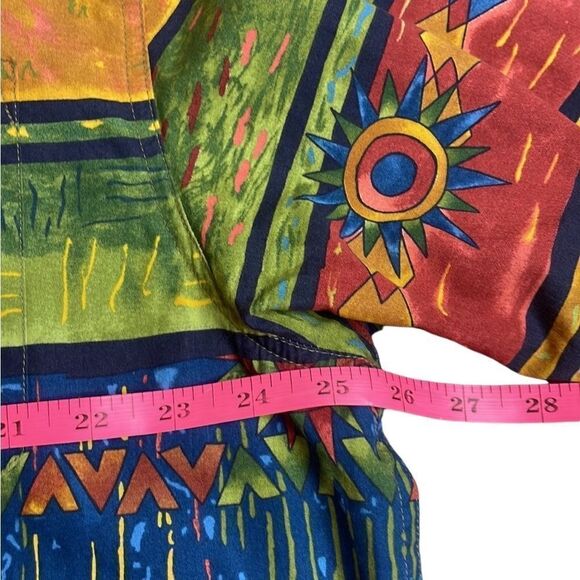 90s Vtg The territory Ahead Short Sleeve Playa Los Cocos Print Red and Brown XL - Picture 6 of 9